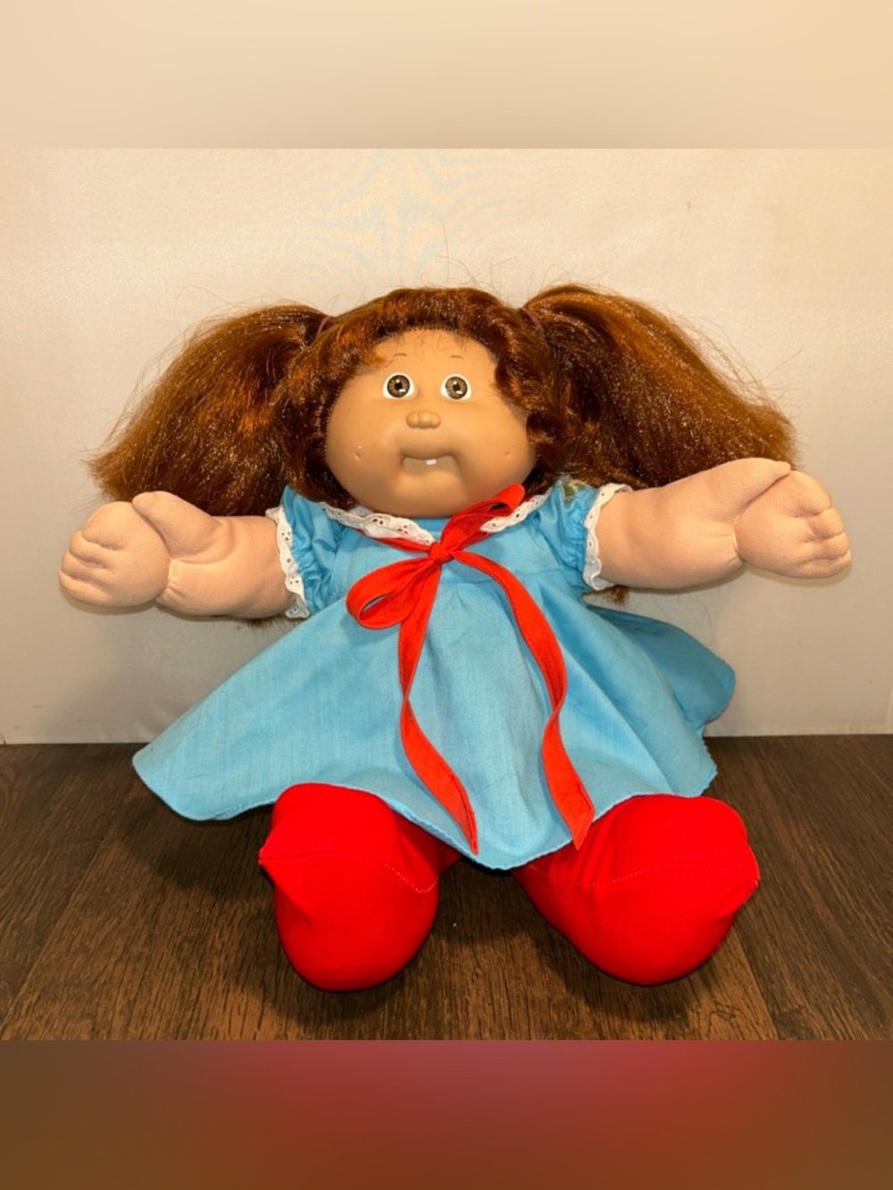 Cabbage Patch Kids Doll Red Hair One Tooth Brown Eyes Vintage 1986